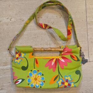 Braciano Lime Green Floral Print Versatile Bag